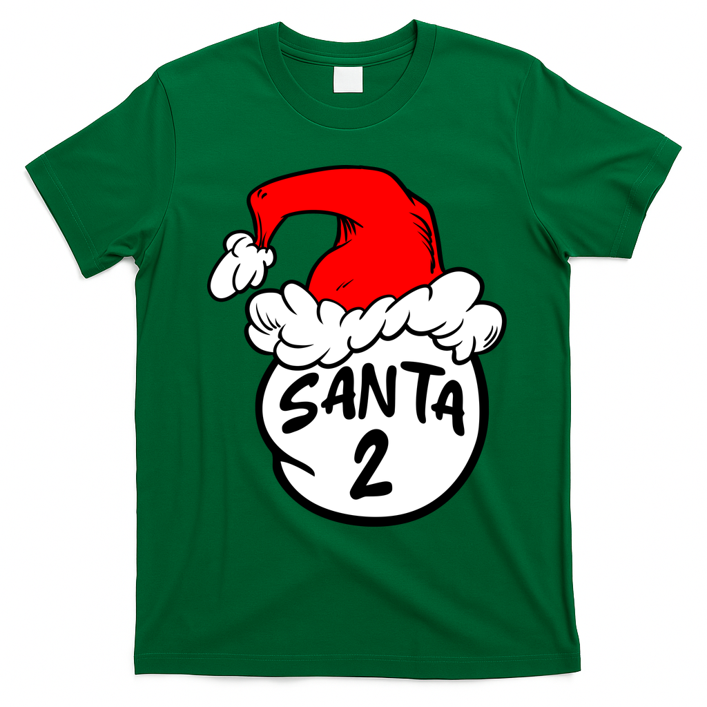 Matching Family Group Santa Hat 2 T-Shirt - Irish Green
