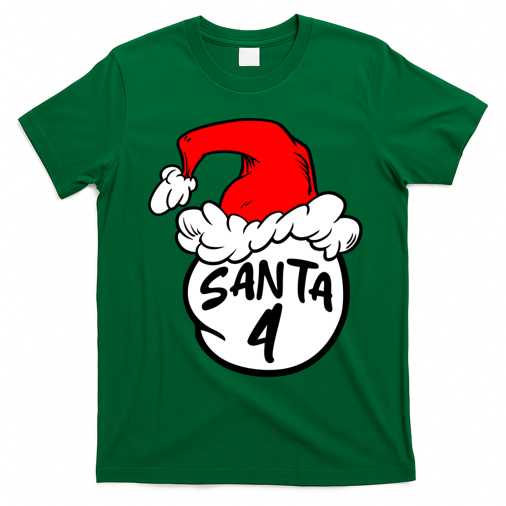 Matching Family Group Santa Hat 4 T-Shirt - Irish Green