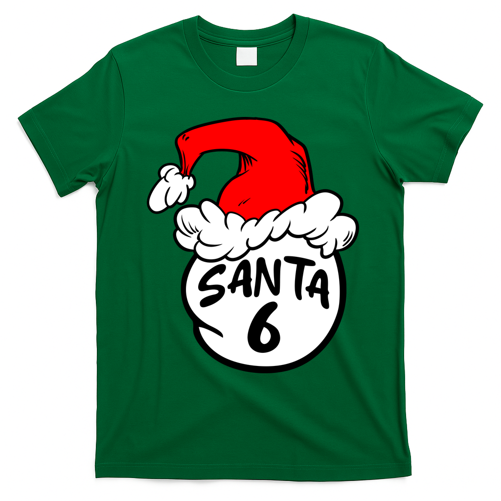 Matching Family Group Santa Hat 6 T-Shirt - Irish Green