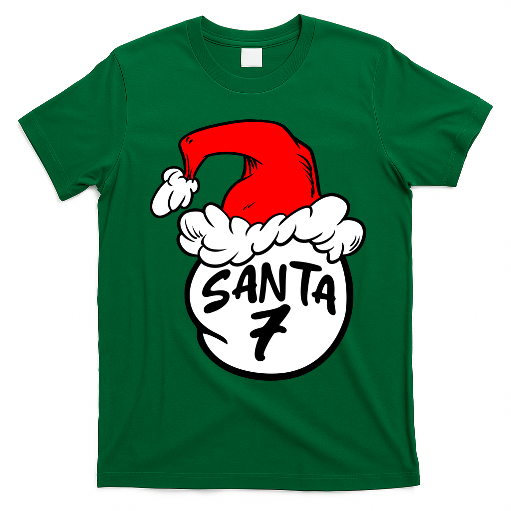 Matching Family Group Santa Hat 7 T-Shirt - Irish Green