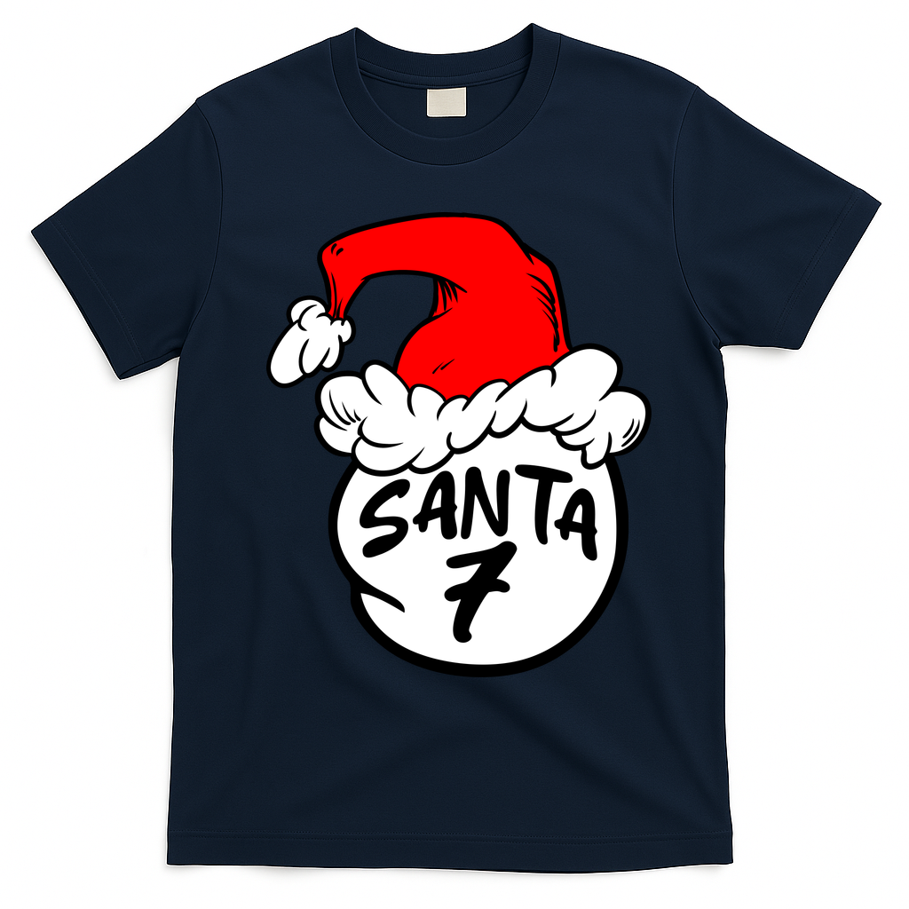 Matching Family Group Santa Hat 7 T-Shirt - Navy Blue