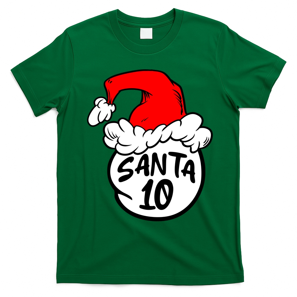 Matching Family Group Santa Hat 10 T-Shirt - Irish Green