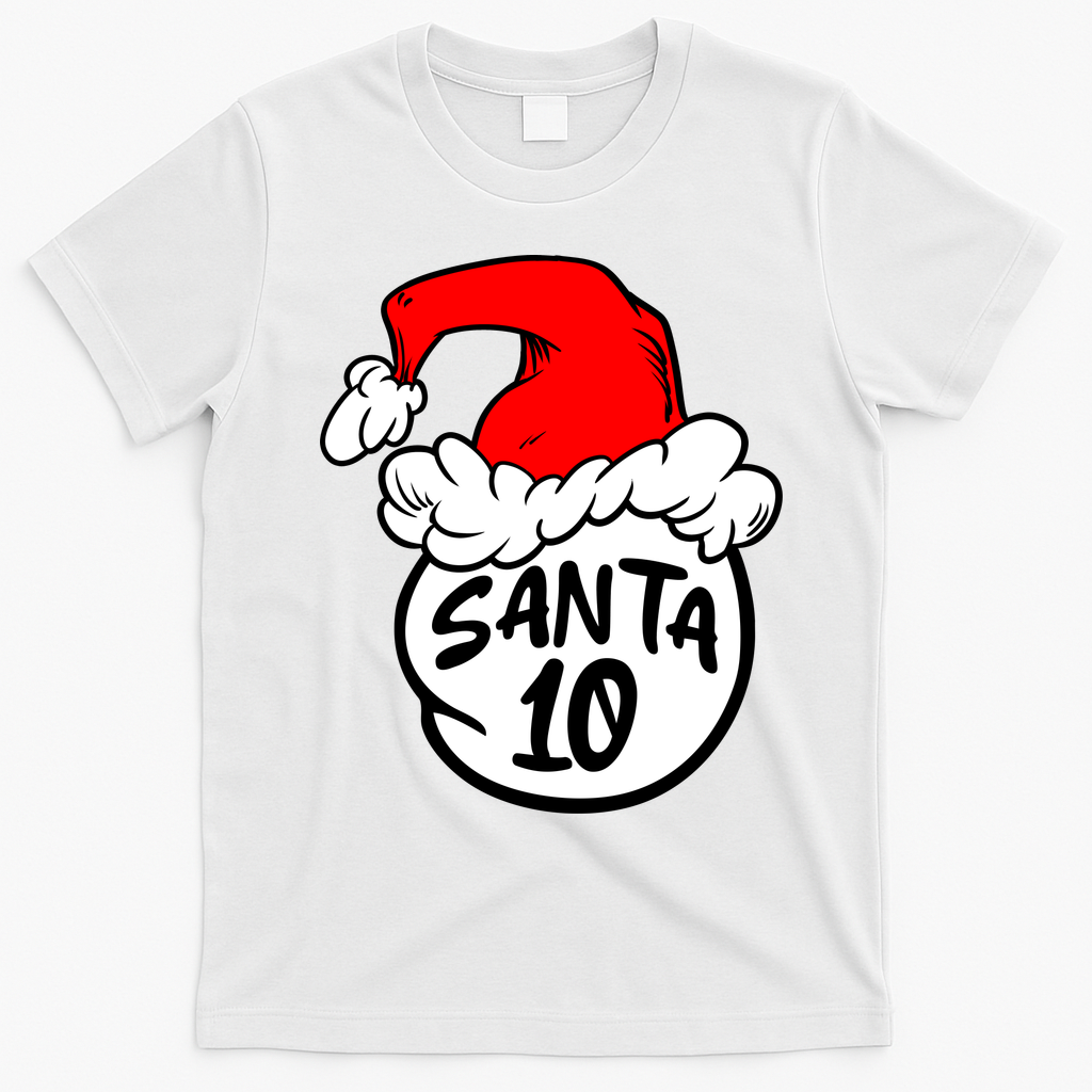 Matching Family Group Santa Hat 10 T-Shirt - White
