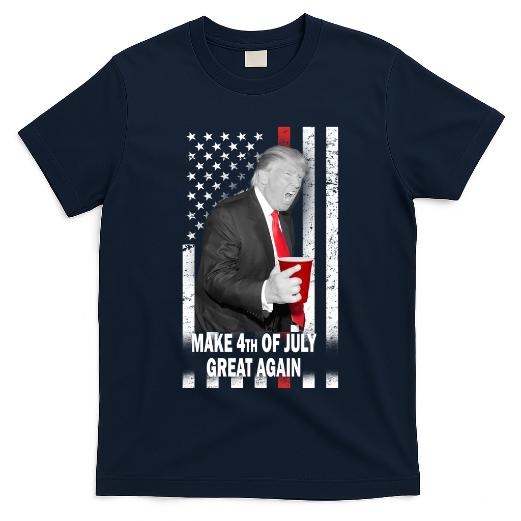Donald Trump Make 4th Of July Great Again T-Shirt - Navy Blue