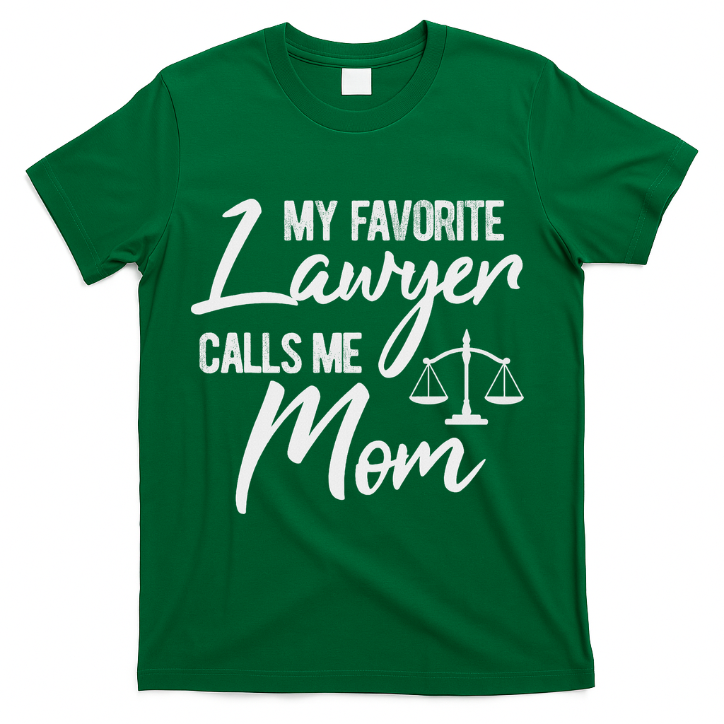 My Favorite Lawyer Calls Me Mom Justice Law Funny Gift T-Shirt - Green