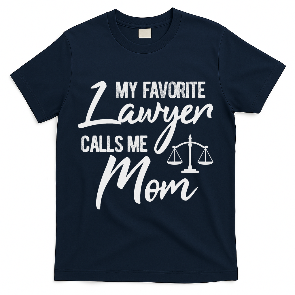 My Favorite Lawyer Calls Me Mom Justice Law Funny Gift T-Shirt - Navy