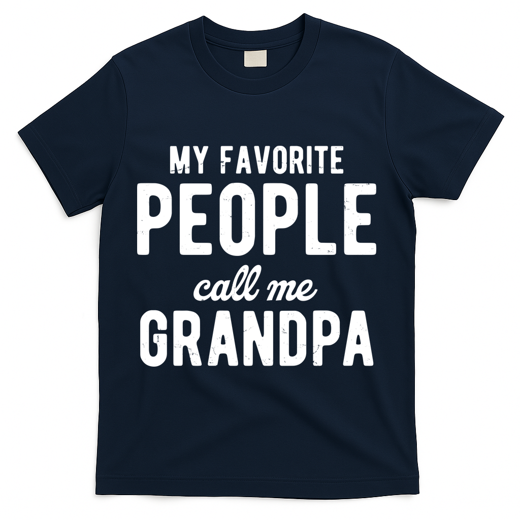 My Favorite People Call Me Grandpa T-Shirt - Navy