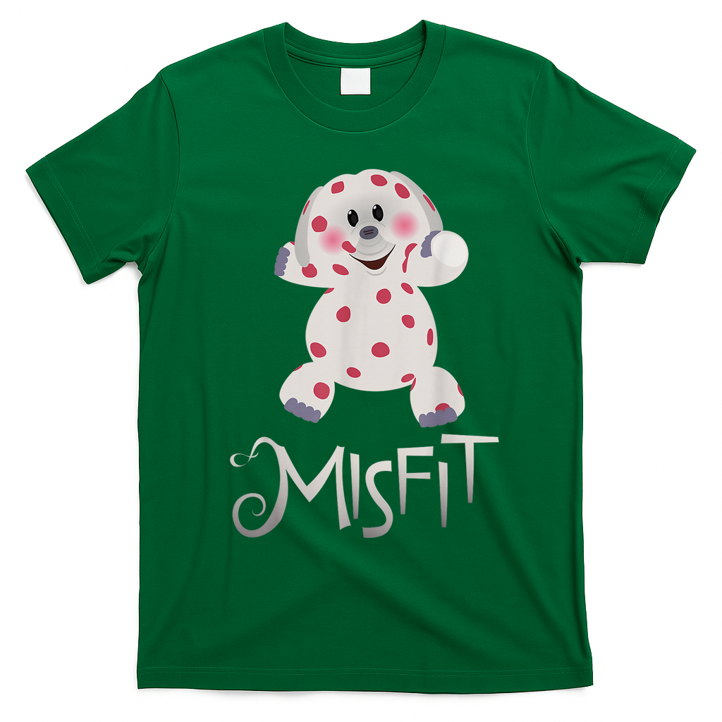 Mis Fit Spotted Elephant Ru Dolph Red Retro Nosed Christmas T-Shirt - Irish Green