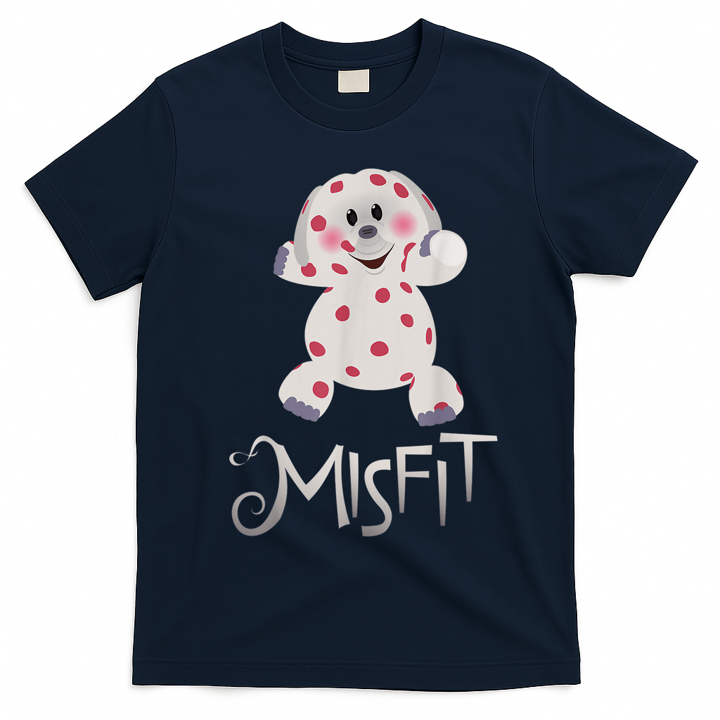 Mis Fit Spotted Elephant Ru Dolph Red Retro Nosed Christmas T-Shirt - Navy Blue