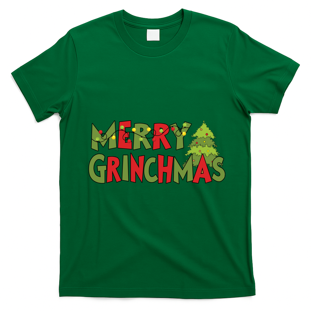 Merry Grinchmas Christmas Holiday Xmas Funny Matching Family T-Shirt - Irish Green