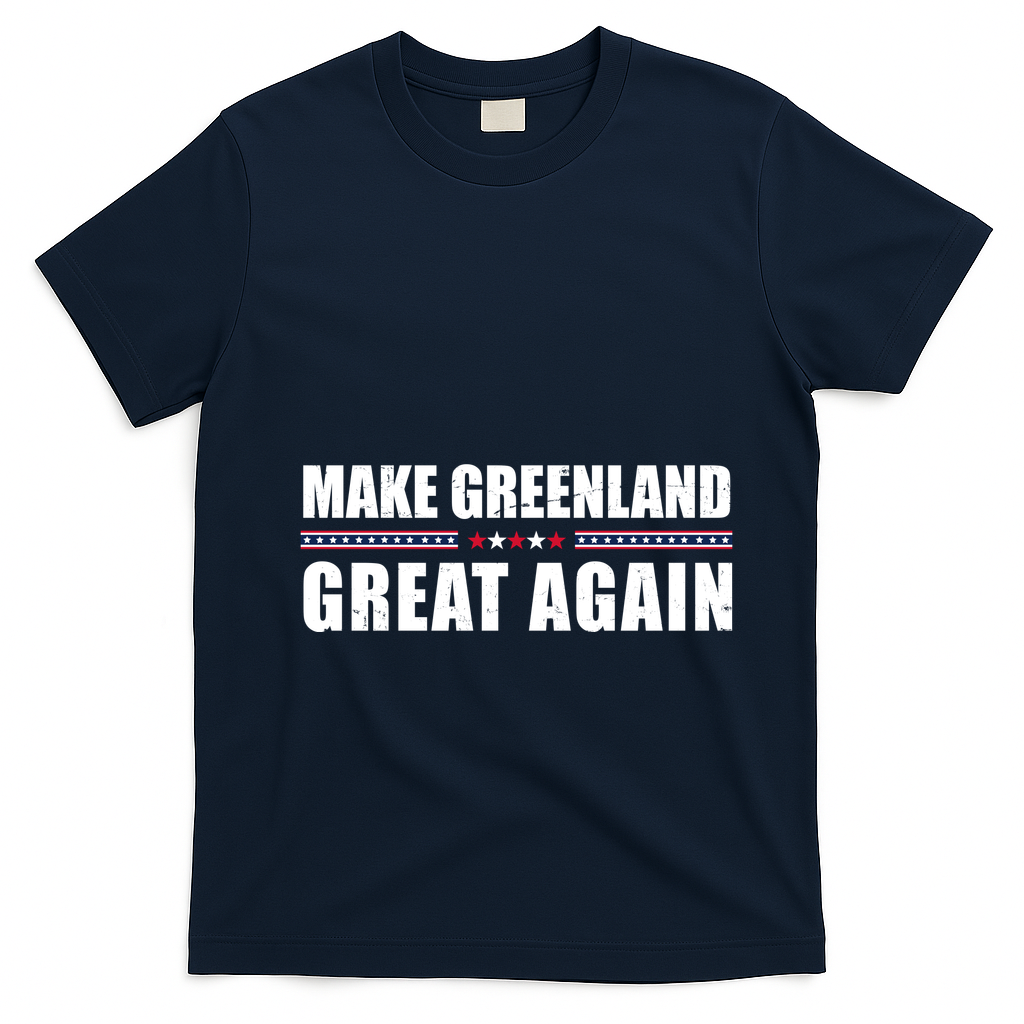 Make Greenland Great Again Funny Trump T-Shirt - Navy Blue