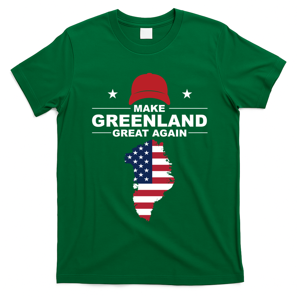 Make Greenland Great Again American Flag Trump T-Shirt - Irish Green
