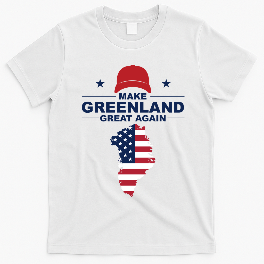 Make Greenland Great Again American Flag Trump T-Shirt - White