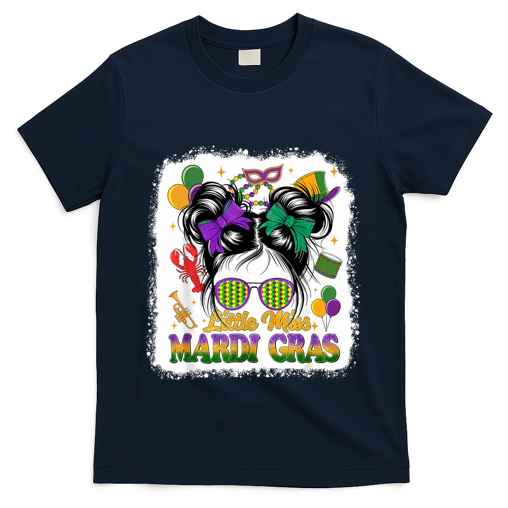 Mardi Gras Messy Bun Girl Women T-Shirt