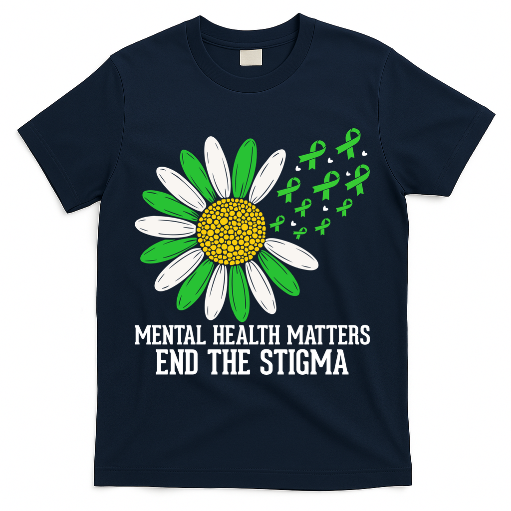 Mental Health Matters End The Stigma T-Shirt - Navy