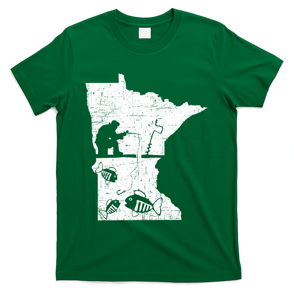 Minnesota Ice Fishing Love Minnesota Fishing T-Shirt