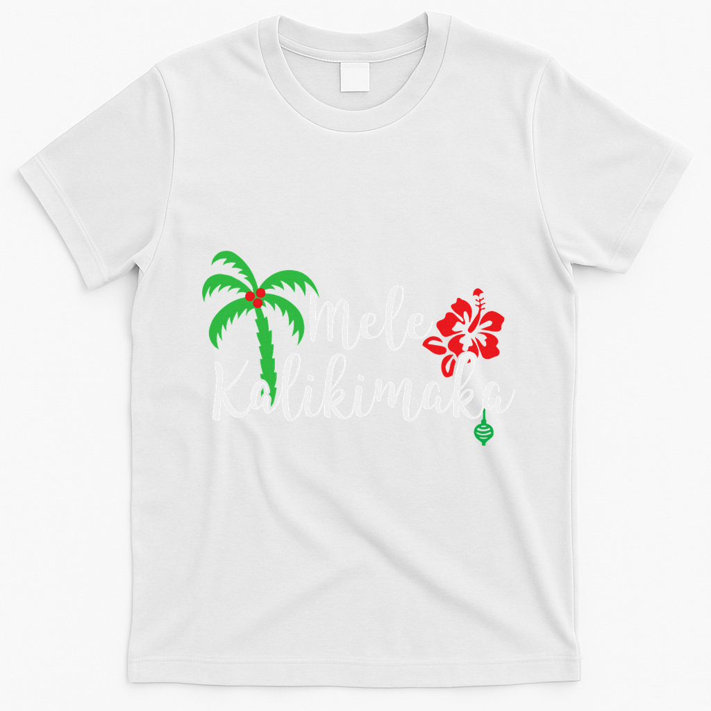 Mele Kalikimaka Hawaiian Merry Christmas T-Shirt - White