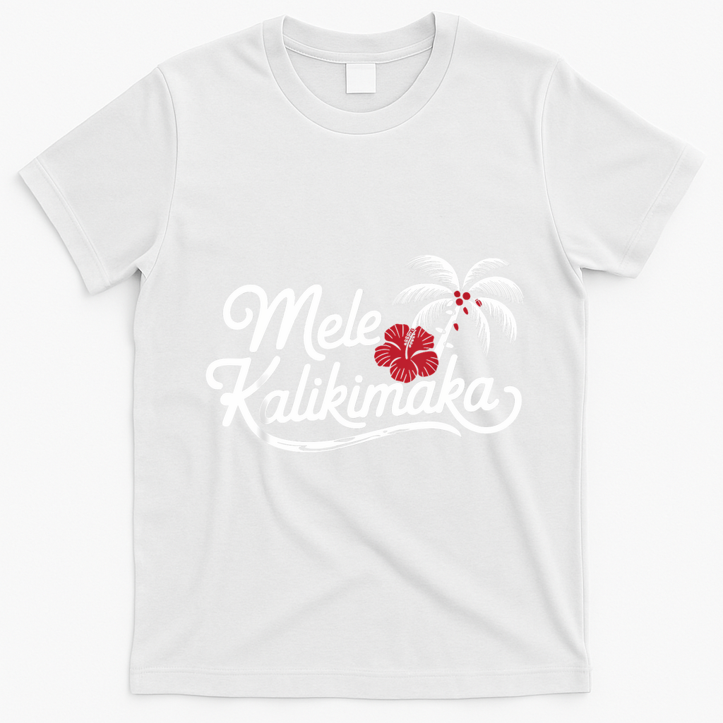 Mele Kalikimaka Tropical Christmas Hawaiian Xmas T-Shirt - White