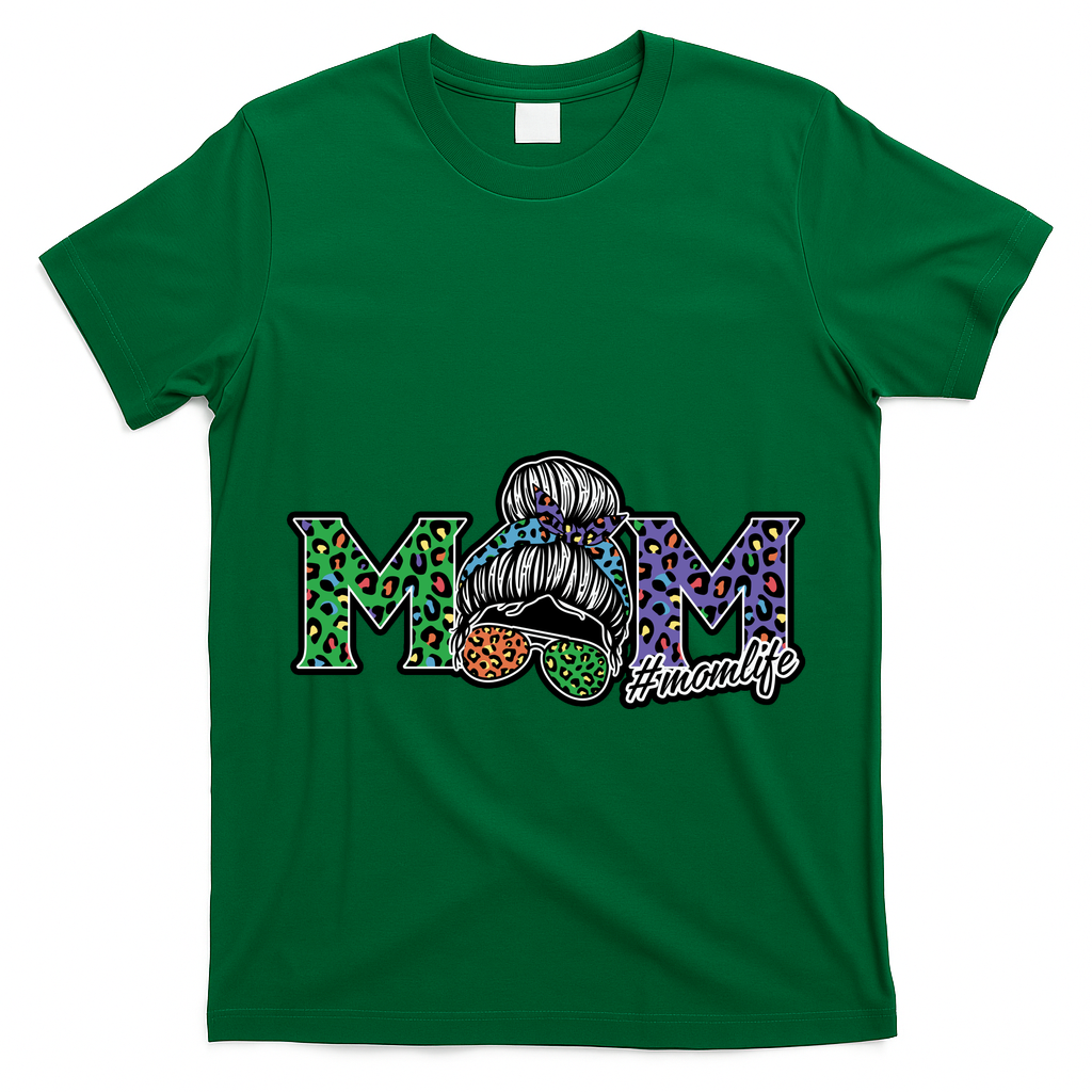 Mom Life Mothers Day Hair Bun T-Shirt