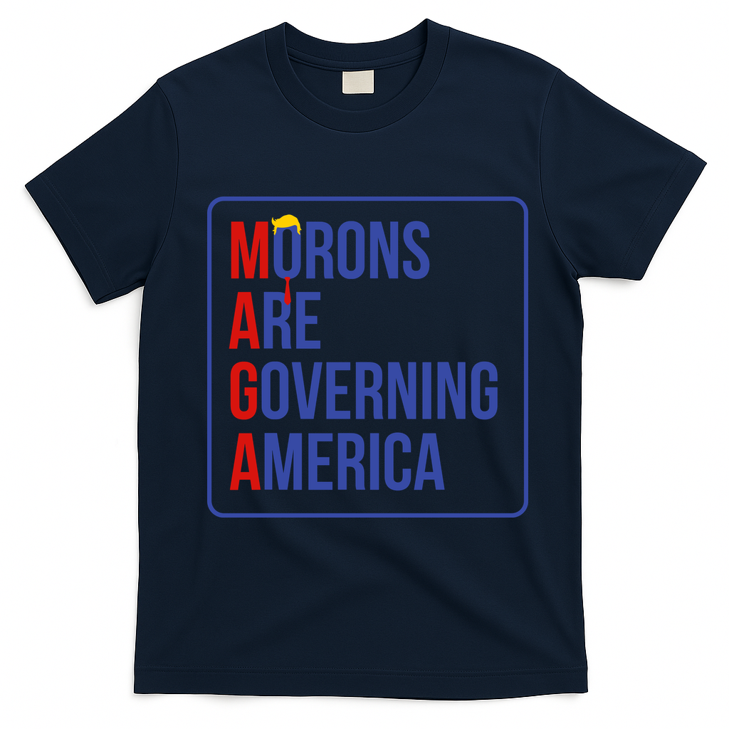 Maga Morons Are Governing America T-Shirt - Navy Blue