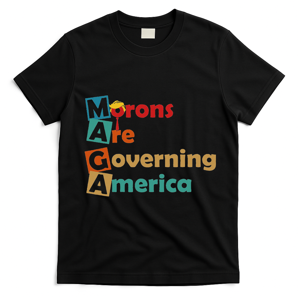 Maga Morons Are Governing America Anti Trump T-Shirt - Black
