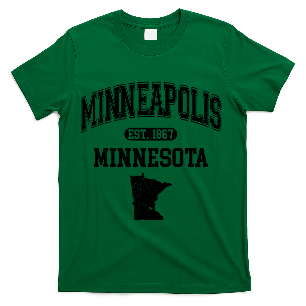 Minneapolis Minnesota Est 1867 Varsity T-Shirt - Green