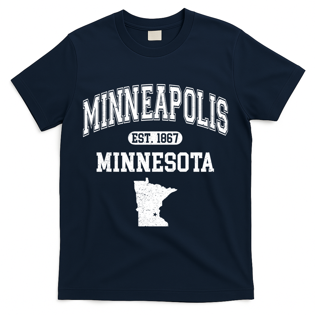 Minneapolis Minnesota Est 1867 Varsity T-Shirt - Navy