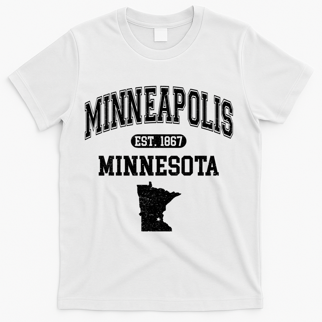 Minneapolis Minnesota Est 1867 Varsity T-Shirt - White
