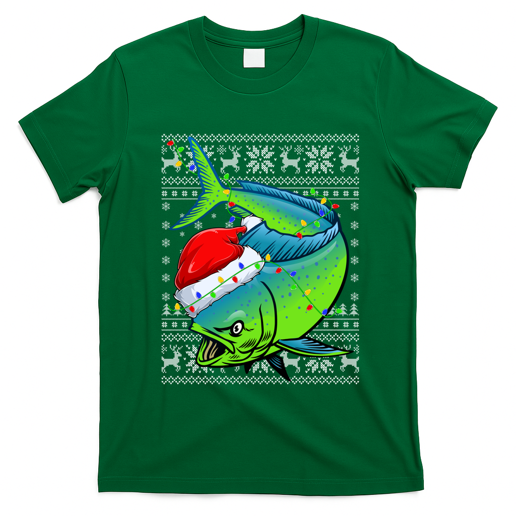 Mahi Mahi Fish Xmas Style Ugly Mahi Mahi Christmas Gift T-Shirt - Irish Green
