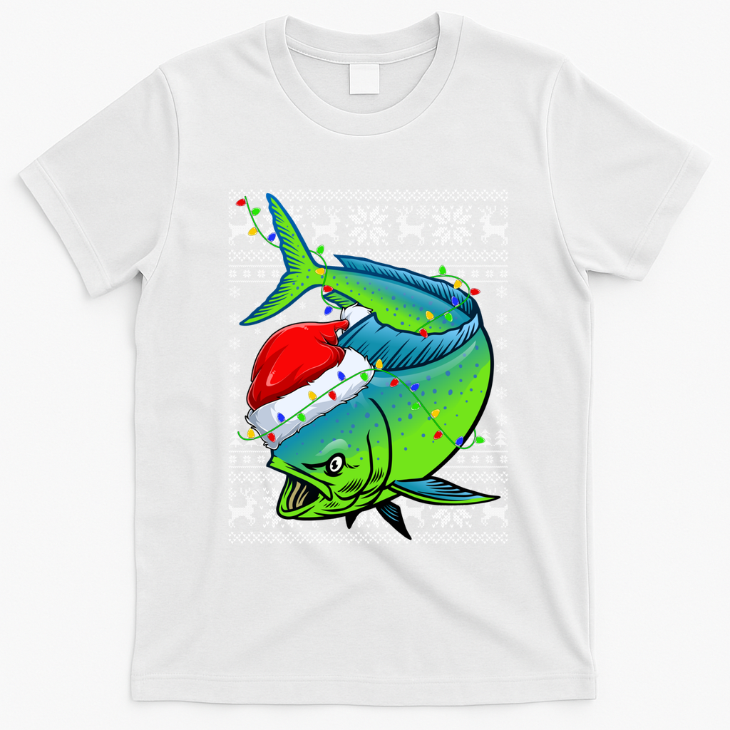 Mahi Mahi Fish Xmas Style Ugly Mahi Mahi Christmas Gift T-Shirt - White