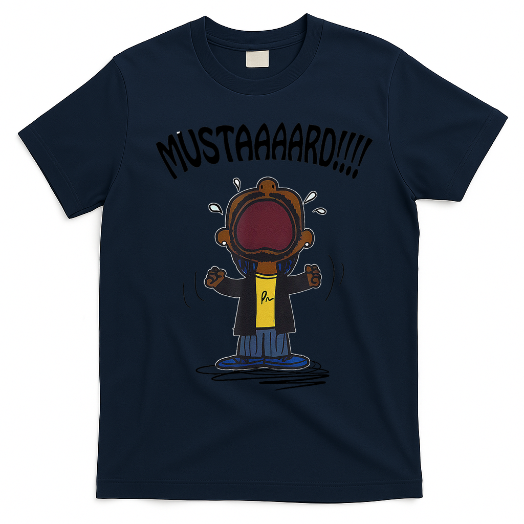 Mustard Meme T-Shirt - Navy Blue