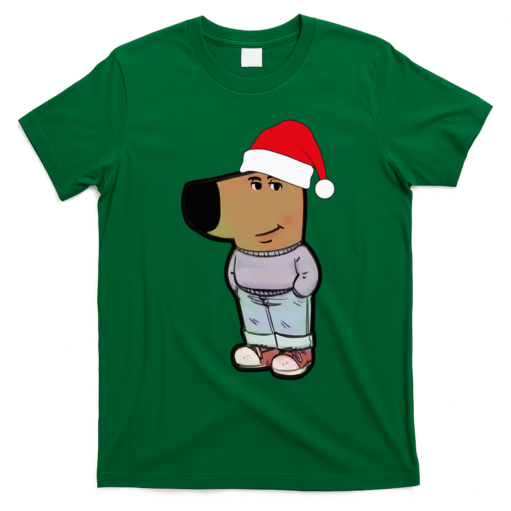 My New Character Is A Chill Guy Meme Wearing Santa Hat Chill Guy Meme T-Shirt - Irish Green
