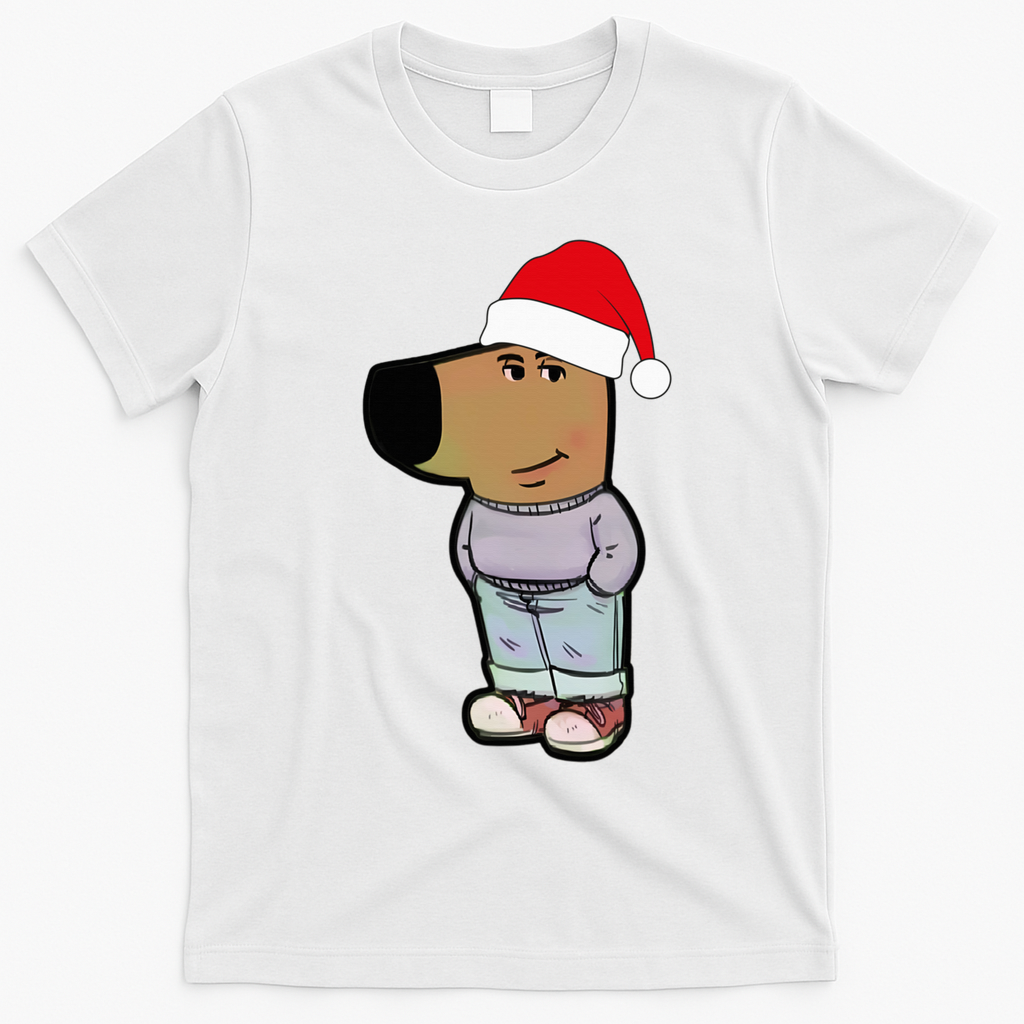 My New Character Is A Chill Guy Meme Wearing Santa Hat Chill Guy Meme T-Shirt - White