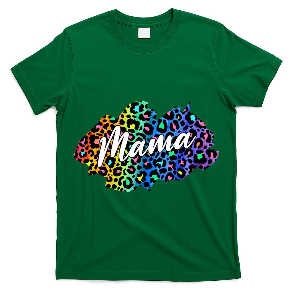 Mama Neon Leopard Print Cute Gift T-Shirt