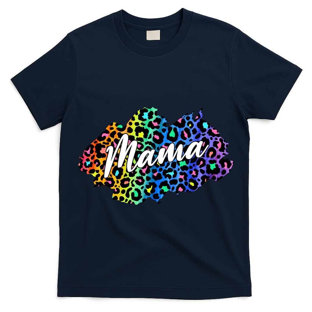 Mama Neon Leopard Print Cute Gift T-Shirt