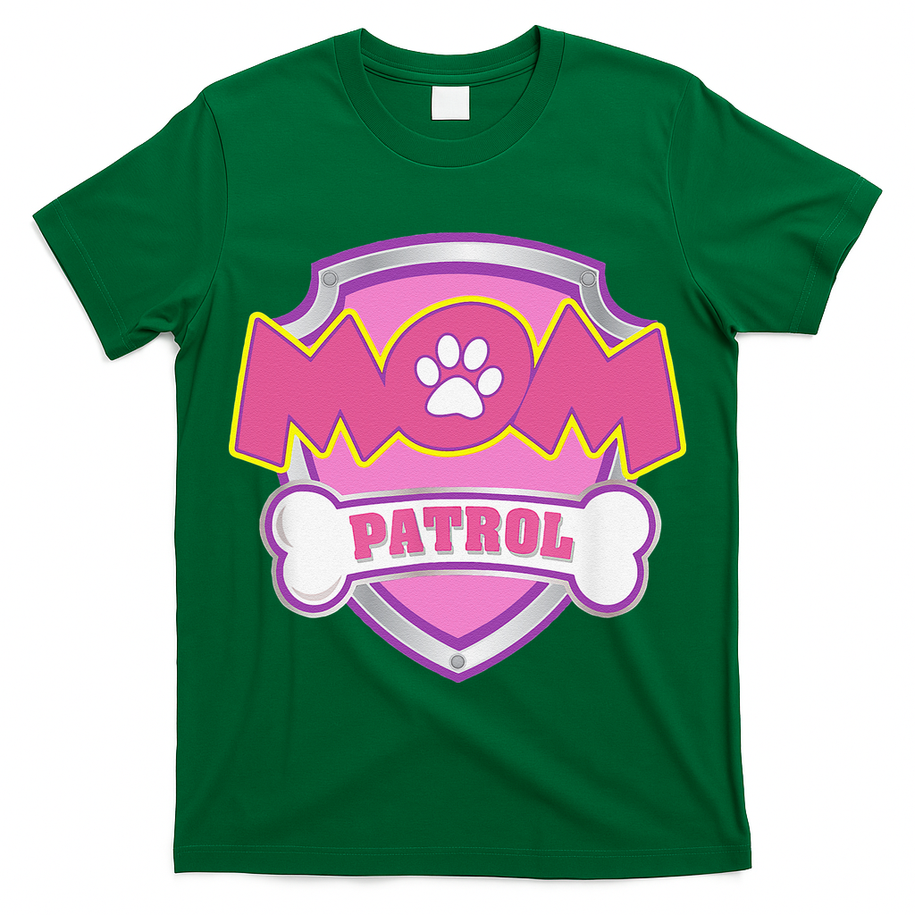 Mom Patrol Dog Mom Dad Funny Gift Birthday Party Cute T-Shirt
