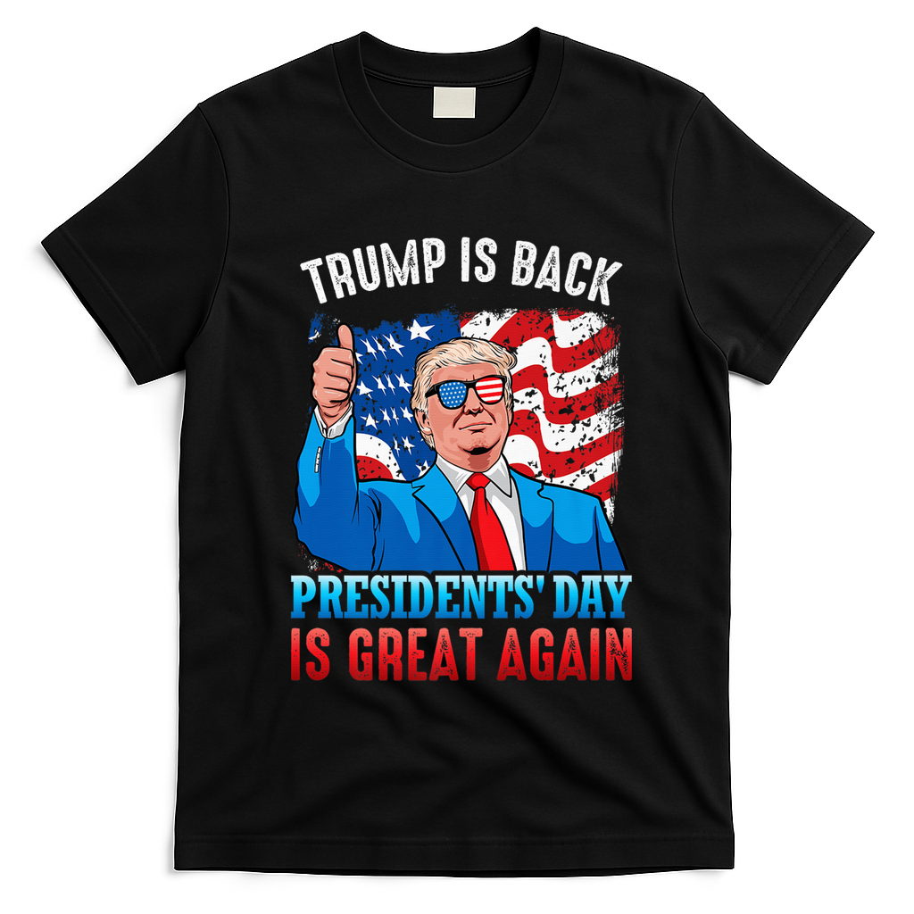 Make PresidentS Day Great Again President Trump Usa America T-Shirt - Black
