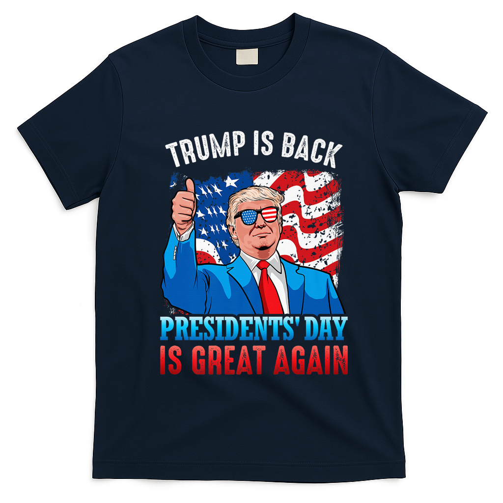 Make PresidentS Day Great Again President Trump Usa America T-Shirt - Navy Blue