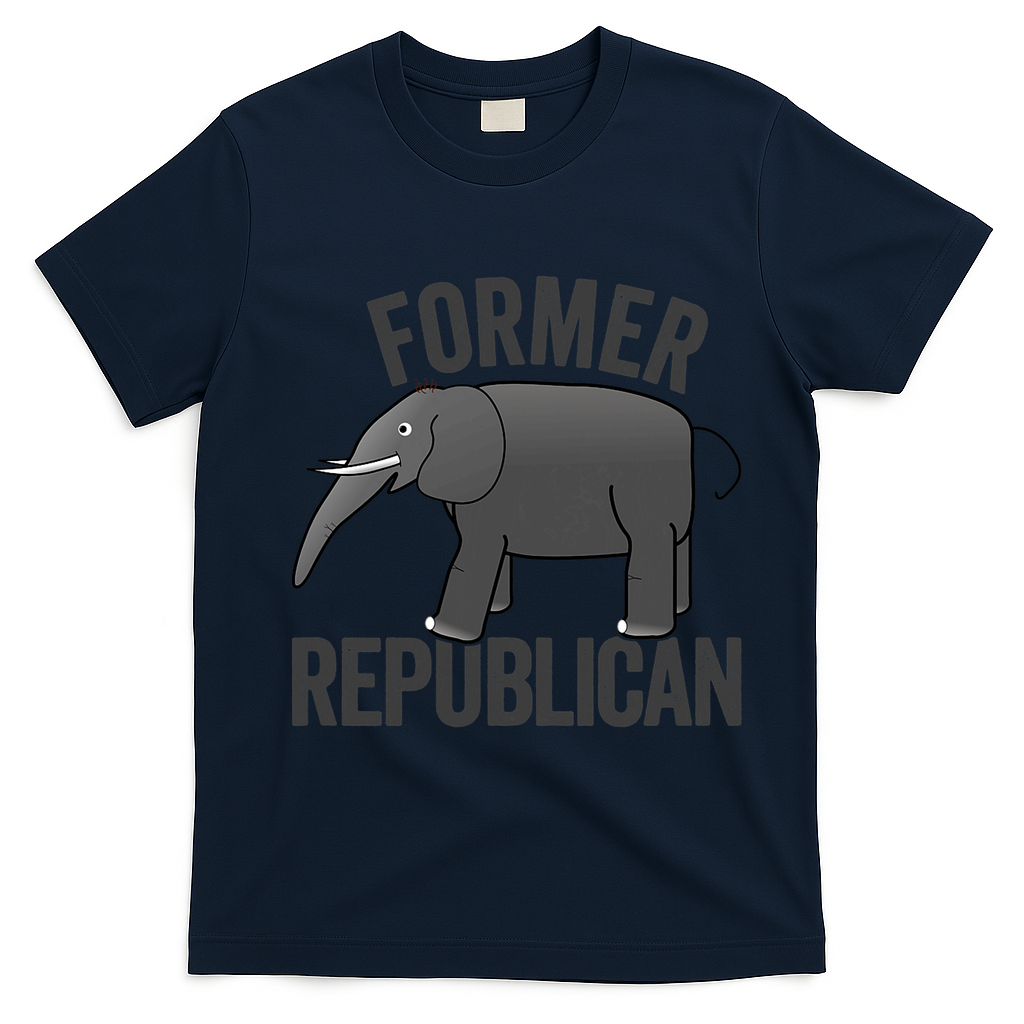 Mer Republican Elephant Anti Trump Never Trumper Meme T-Shirt - Navy Blue