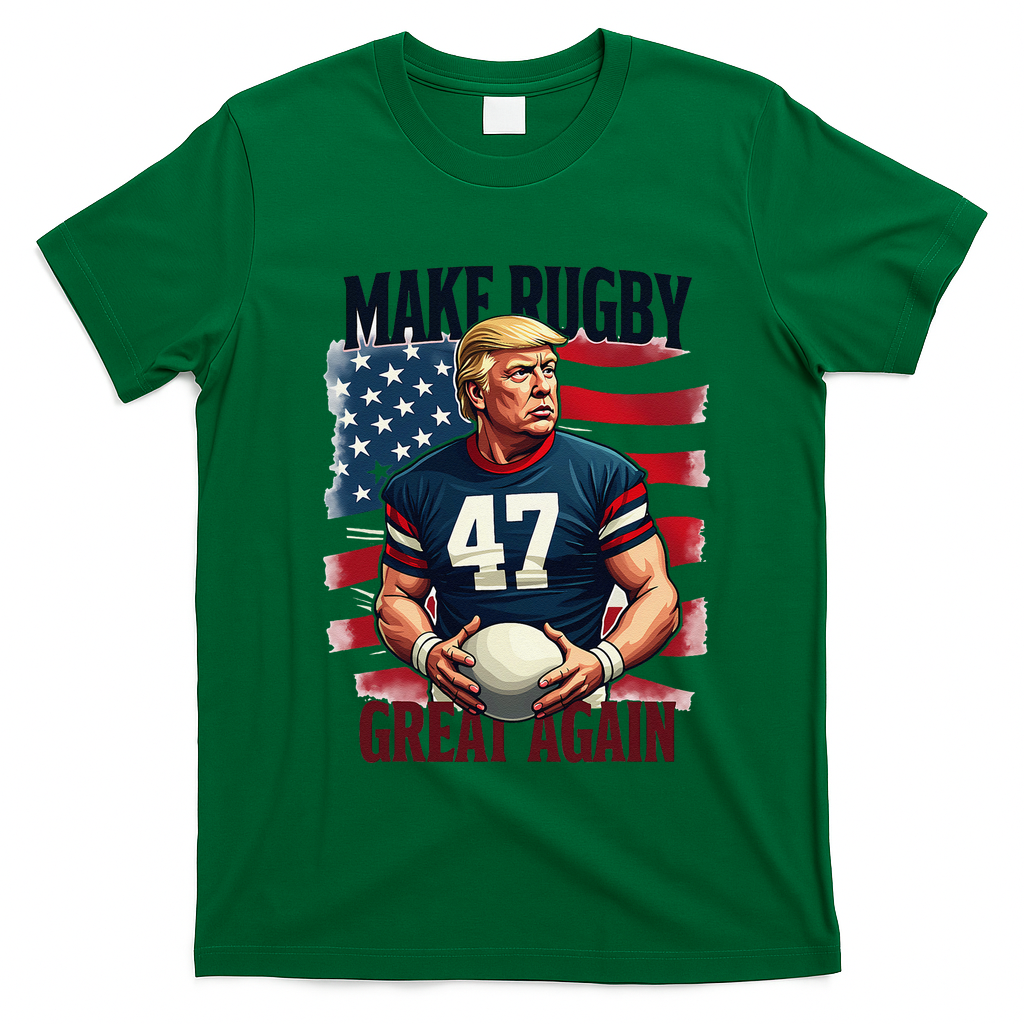Make Rugby Great Again Funny Rugby Fans Vintage Trump T-Shirt - Irish Green