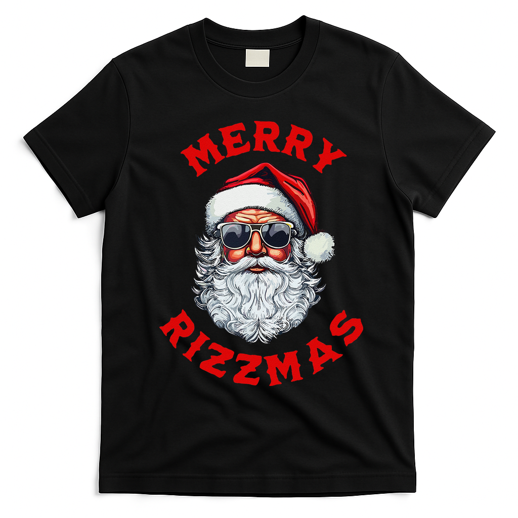 Merry Rizzmas Sigmas Gen Alpha Middle School Christmas T-Shirt - Black