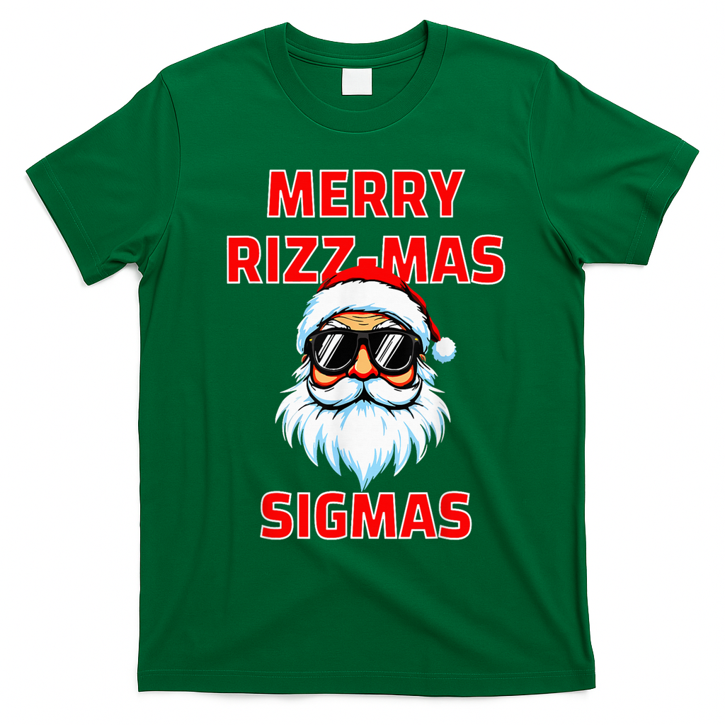 Merry Riz Z Mas Sigmas Santa Claus Merry Christmas T-Shirt - Irish Green