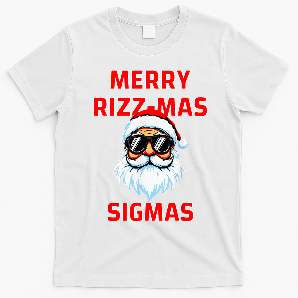 Merry Riz Z Mas Sigmas Santa Claus Merry Christmas T-Shirt - White
