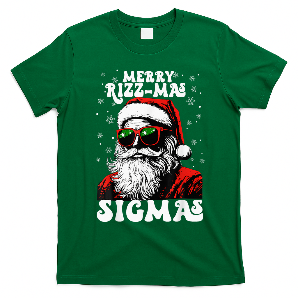Merry Riz Z Mas Sigmas Funny Gen Alpha Xmas Santa Christmas T-Shirt - Irish Green