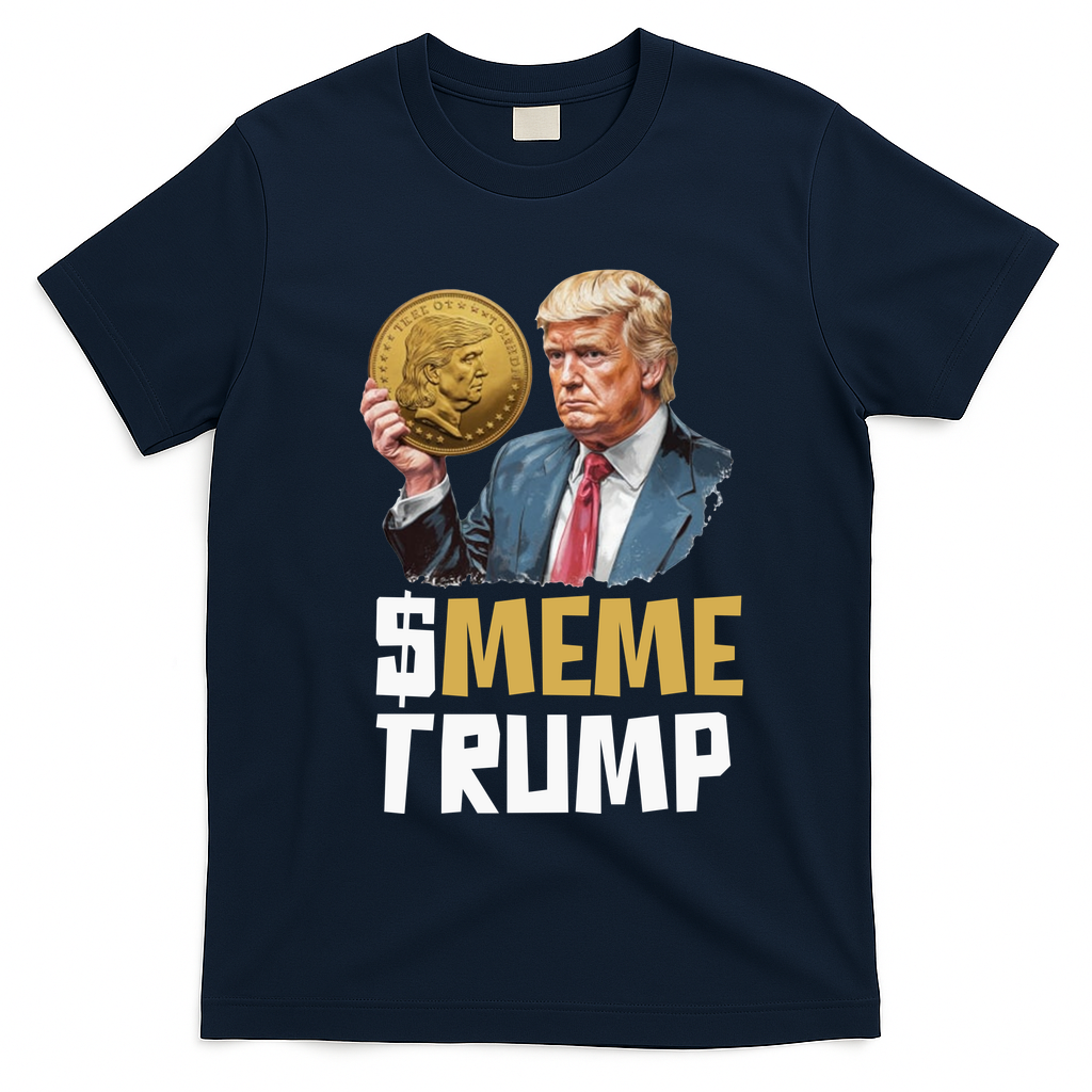 Meme Trump Coin Crypto Currency $Trump T-Shirt - Navy Blue