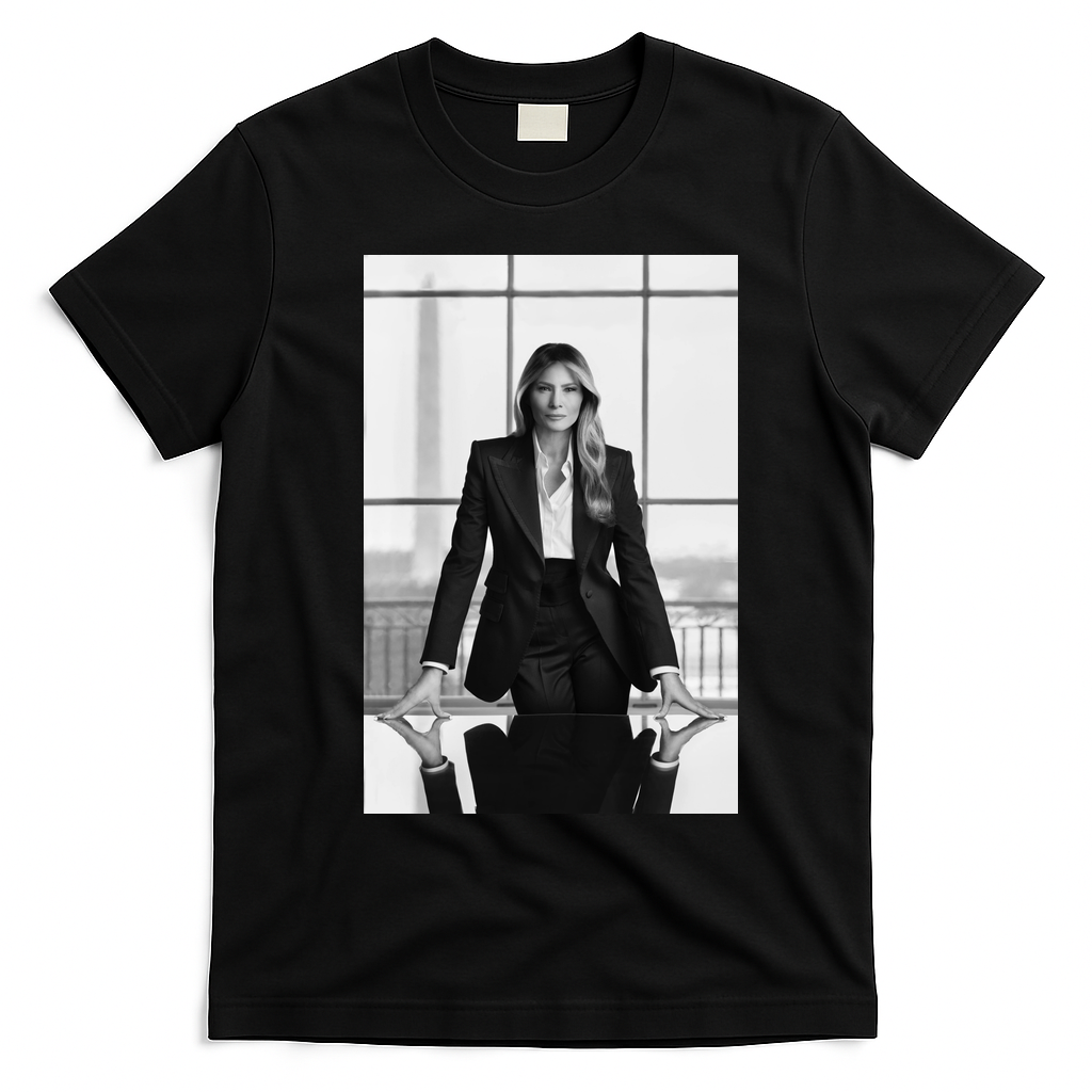 Melania Trump First Lady Official White House Portrait T-Shirt - Black
