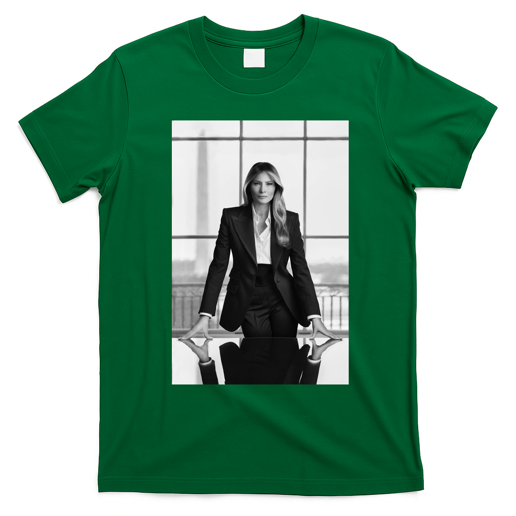 Melania Trump First Lady Official White House Portrait T-Shirt - Irish Green