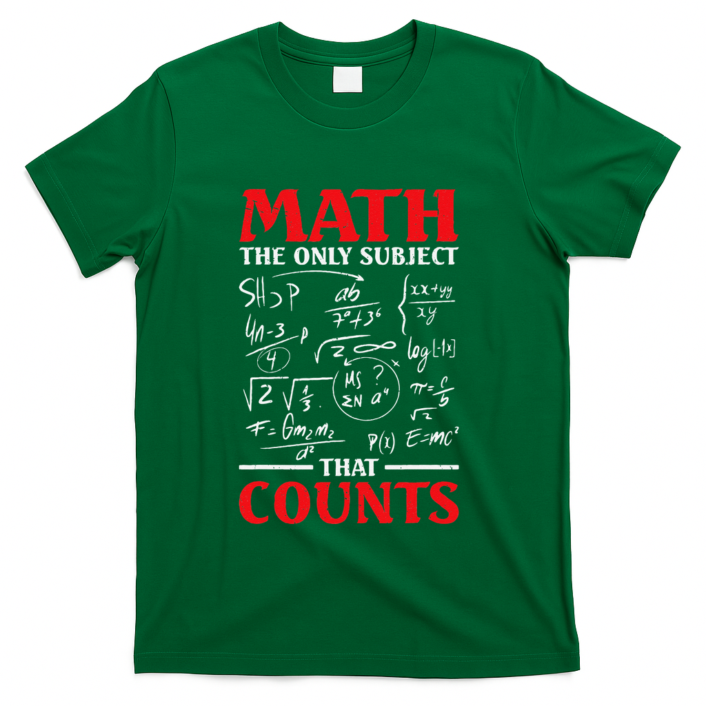 Math Teacher Math The Only Subject That Counts T-Shirt - Green