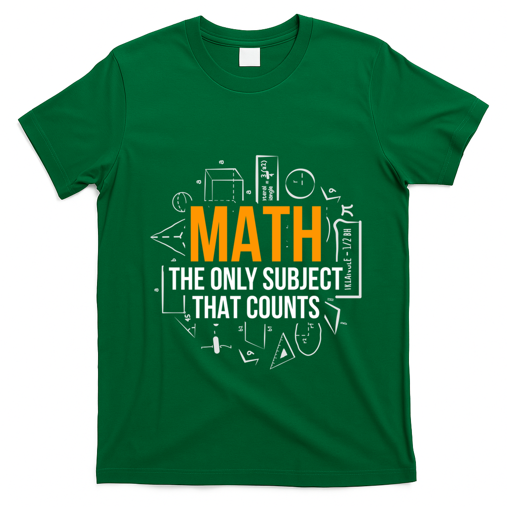 Math The Only Subject That Counts Math Teacher Science Math Meaningful Gift T-Shirt - Irish Green