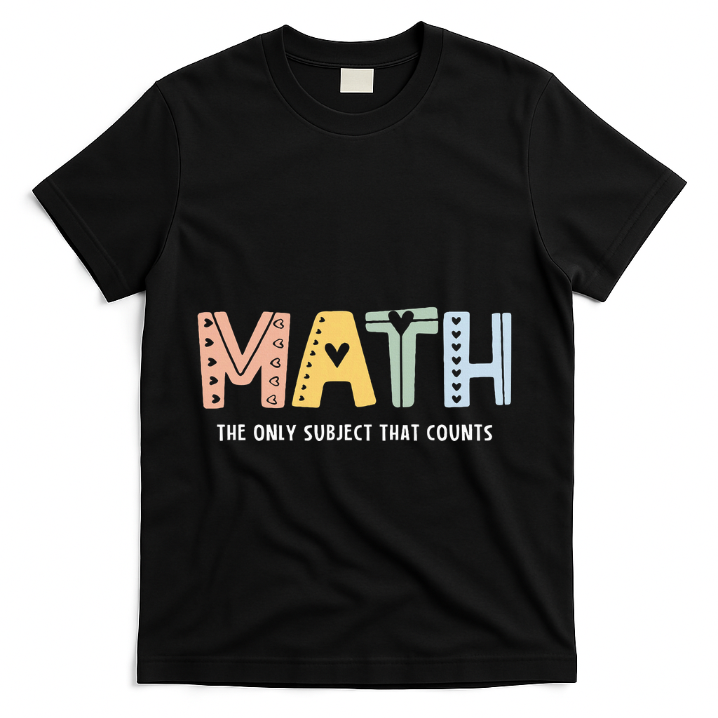 Math The Only Subject That Counts Cute Teacher Educator T-Shirt - Black